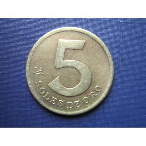 Монета 5 сол де оро Перу 1981