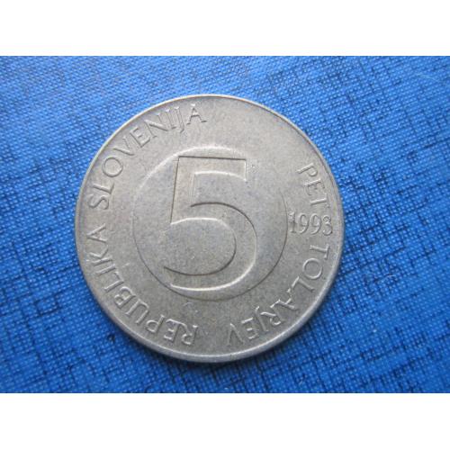 Монета 5 толаров Словения 1993 фауна козёл