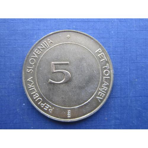 Монета 5 толаров Словения 1995 50 лет ФАО