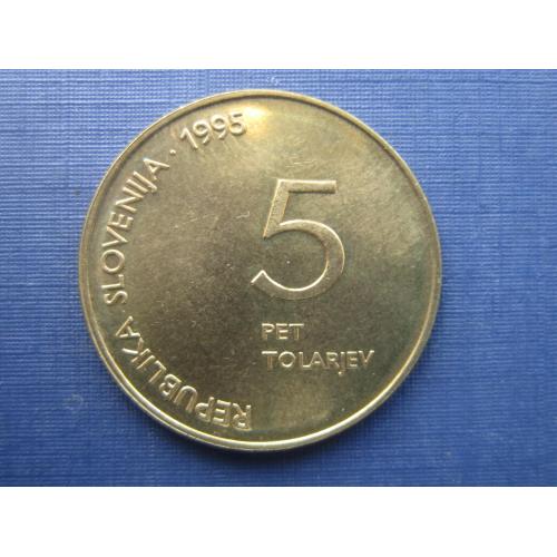 Монета 5 толаров Словения 1995 50 лет победы над нацизмом и фашизмом