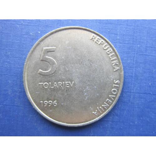 Монета 5 толаров Словения 1996 5 лет независимости