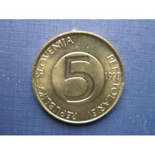 Монета 5 толаров Словения 1999 фауна козёл