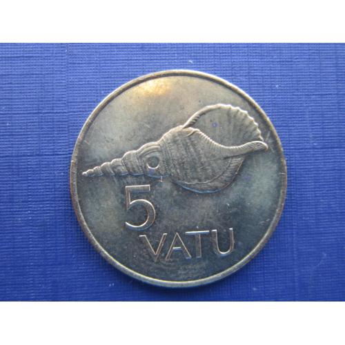 Монета 5 вату Вануату 1990 фауна моллюск раковина