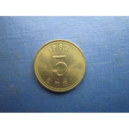 Монета 5 вона Південна Корея 1983 корабель галера дракон