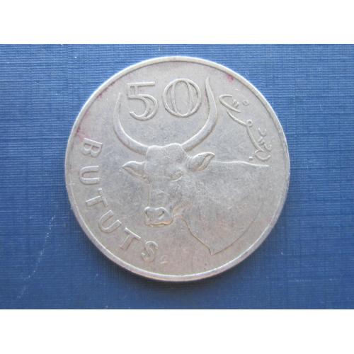 Монета 50 бутут Гамбия 1998 фауна корова бык