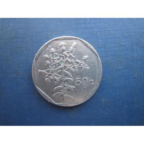 Монета 50 центів Мальта 1992