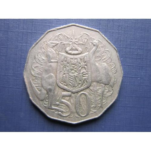 Монета 50 центов Австралия 1976 фауна кенгуру страус