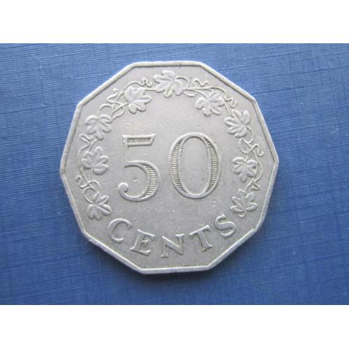 Монета 50 центов Мальта 1972