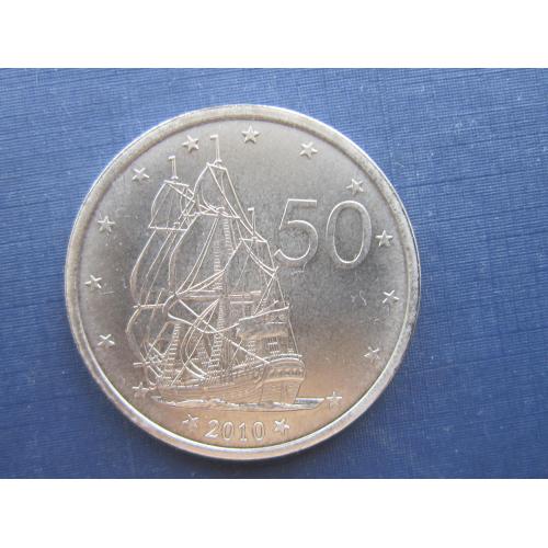Монета 50 центов Острова Кука Британские 2010 корабль парусник