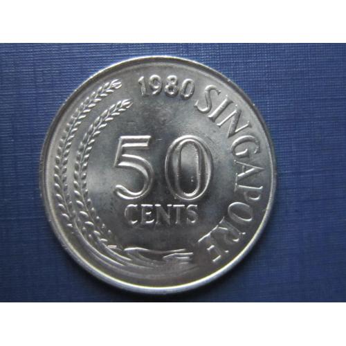 Монета 50 центов Сингапур 1980 фауна рыба