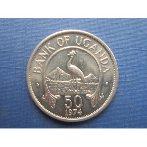 Монета 50 центов Уганда 1974 фауна птица