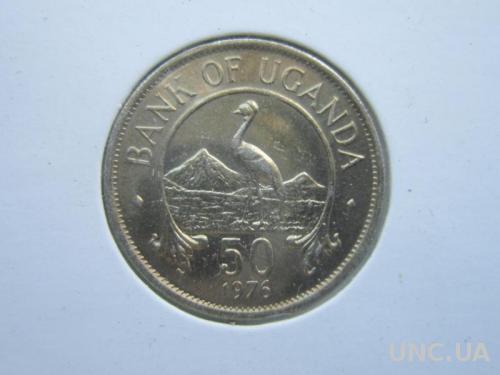 монета 50 центов Уганда 1976 фауна птица UNC
