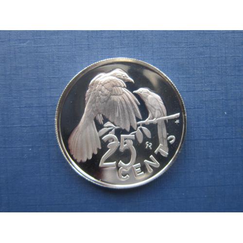 Монета 25 центов Виргинские острова Британские 1974 фауна птицы пруф UNC