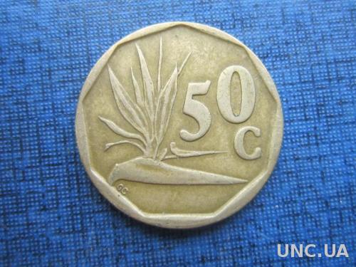 монета 50 центов ЮАР 1994 флора
