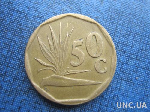 монета 50 центов ЮАР 1995 флора
