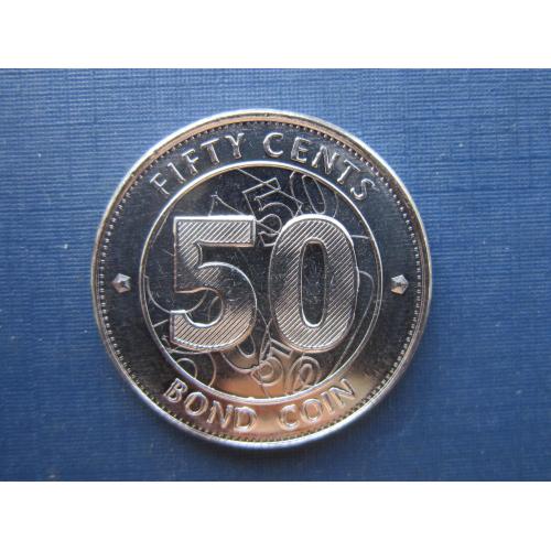 Монета 50 центов Зимбабве 2014 состояние