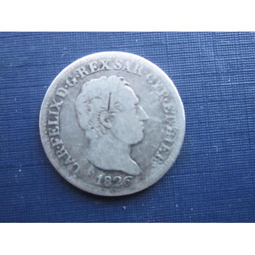 Монета 50 чентезимо Сардиния (Италия) 1826 Карло Феличе серебро
