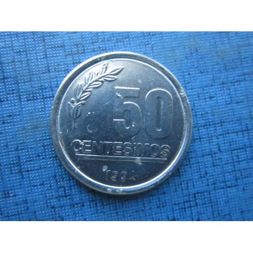 Монета 50 чентезимо Уругвай 1994