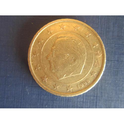 Монета 50 евроцентов Бельгия 1999