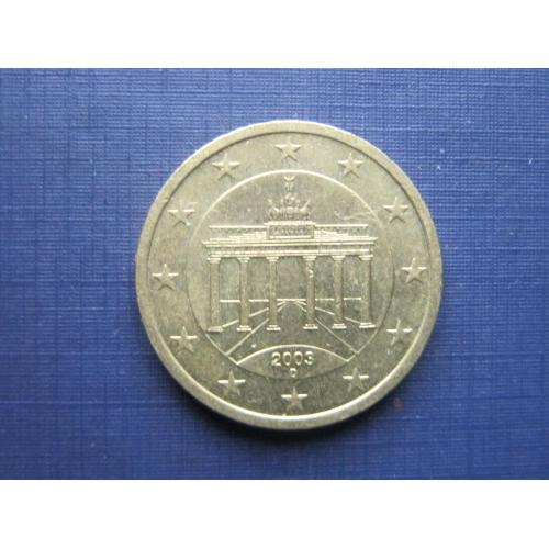 Монета 50 евроцентов Германия 2003 D