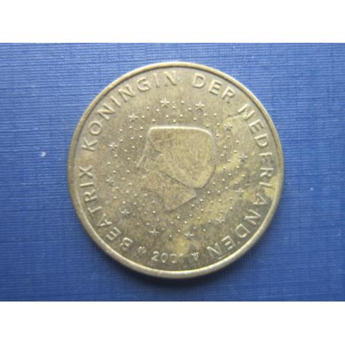 Монета 50 евроцентов Нидерланды 2001