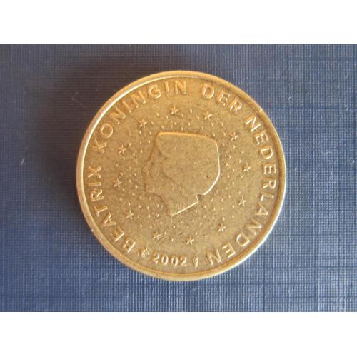 Монета 50 евроцентов Нидерланды 2002