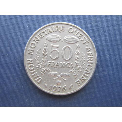 Монета 50 франков КФА 1976 фауна рыба
