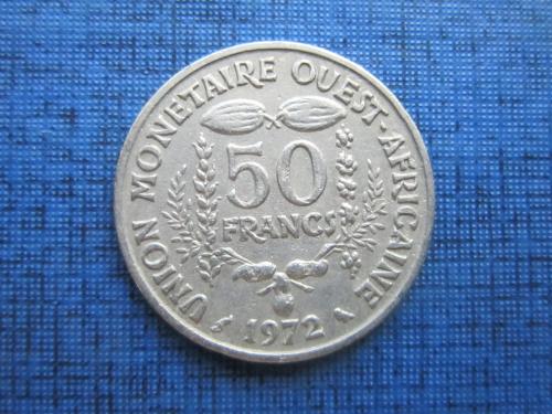 монета 50 франков КФА Западная Африка 1972 фауна рыба