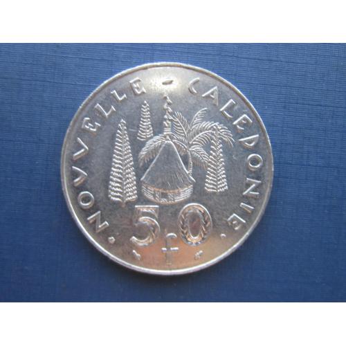 Монета 50 франков Новая Каледония Французская 1991 хижина