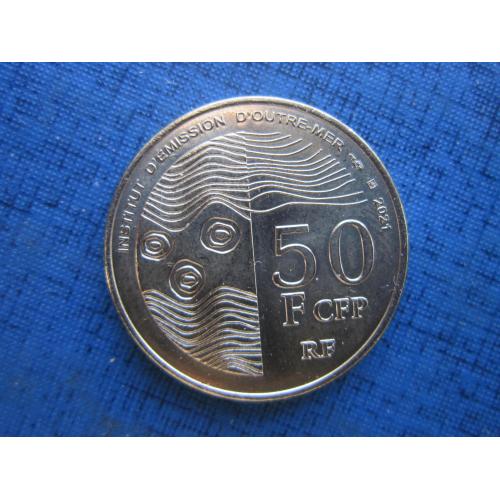 Монета 50 франков Таити (Полинезия Французская) 2021 фауна птицы