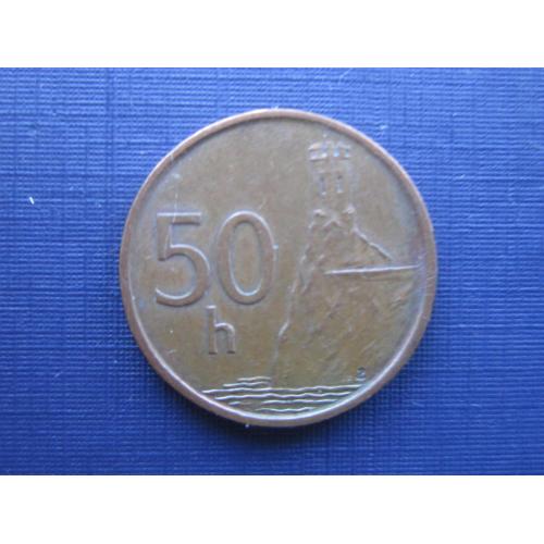 Монета 50 геллеров Словакия 2000
