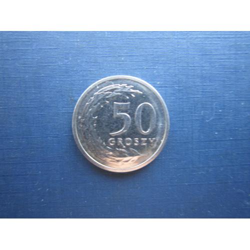 Монета 50 грошей Польша 2024