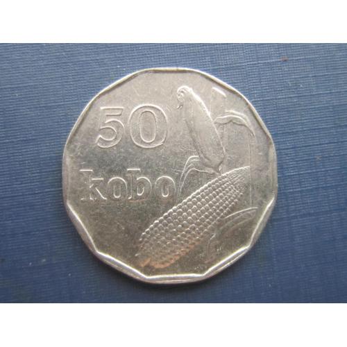 Монета 50 кобо Нигерия 1991 большая