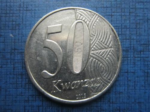 Монета 50 кванза Ангола 2015 юбилейка 40 лет независимости