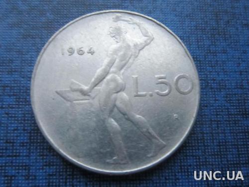 Монета 50 лир Италия 1964
