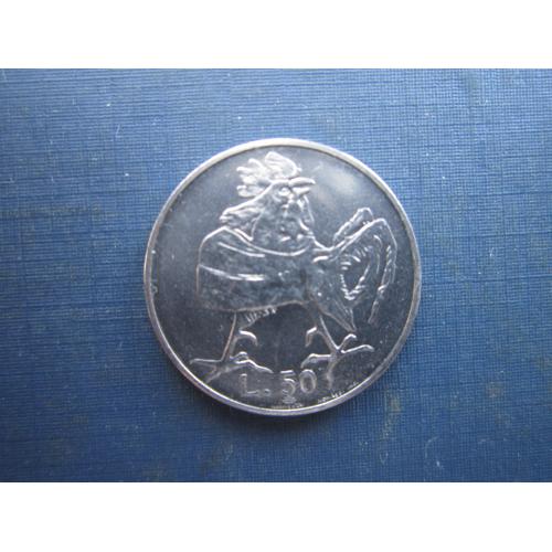 Монета 50 лір Сан-Маріно 1974 фауна птах півень