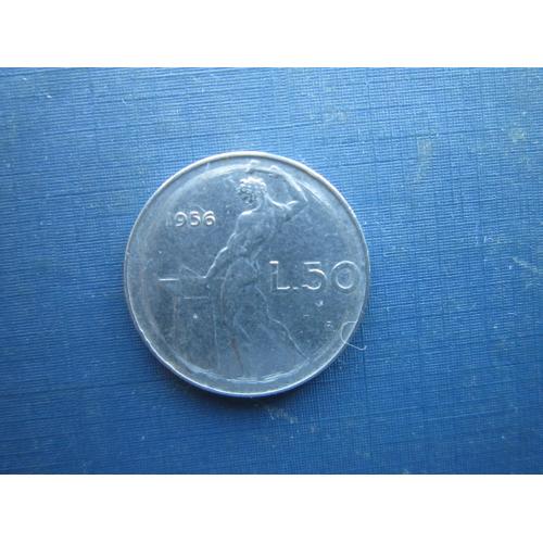 Монета 50 лір Італія 1956
