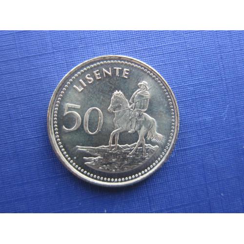 Монета 50 лисенте Лесото 1998 всадник