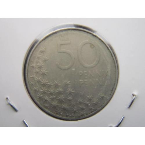 Монета 50 пенни Финляндия 1990 фауна медведь