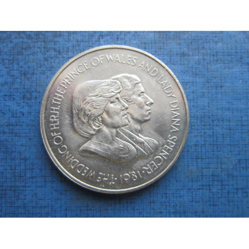 Монета 50 пенсов (крона) Фолкленские острова Британские 1981 свадьба Леди Дианы и принца Уэльского
