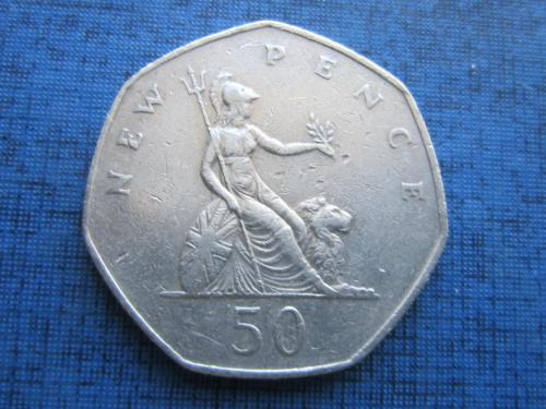 Монета 50 пенсов Великобритания 1976