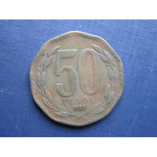 Монета 50 песо Чили 1989