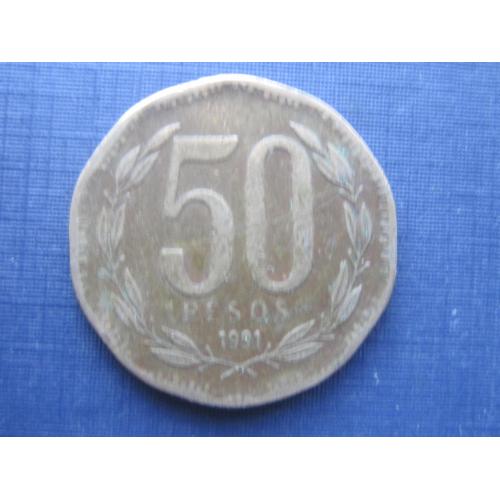 Монета 50 песо Чили 1991