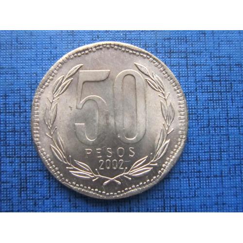 Монета 50 песо Чили 2002