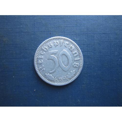 Монета 50 пфенігів Німеччина Рейх 1941 D свастика
