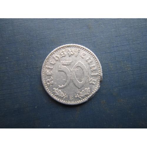 Монета 50 пфенігів Німеччина Рейх 1942 Е алюміній свастика нечаста як є