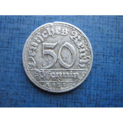 Монета 50 пфеннигов Германия 1921 D
