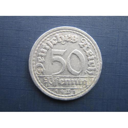 Монета 50 пфеннигов Германия 1921 J