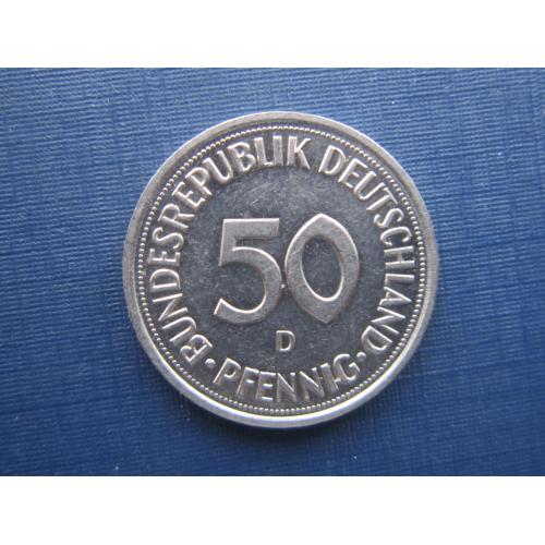 Монета 50 пфеннигов Германия ФРГ 1989 D