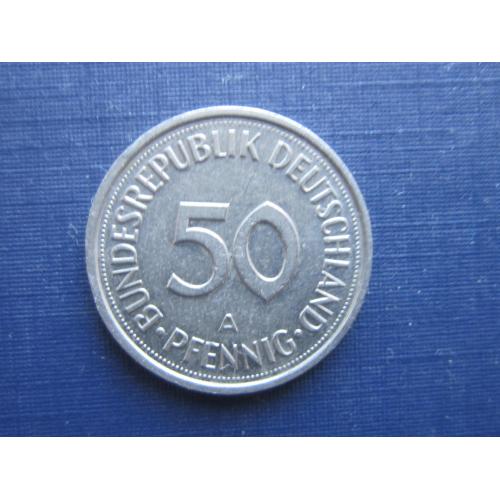 Монета 50 пфеннигов Германия ФРГ 1990 А